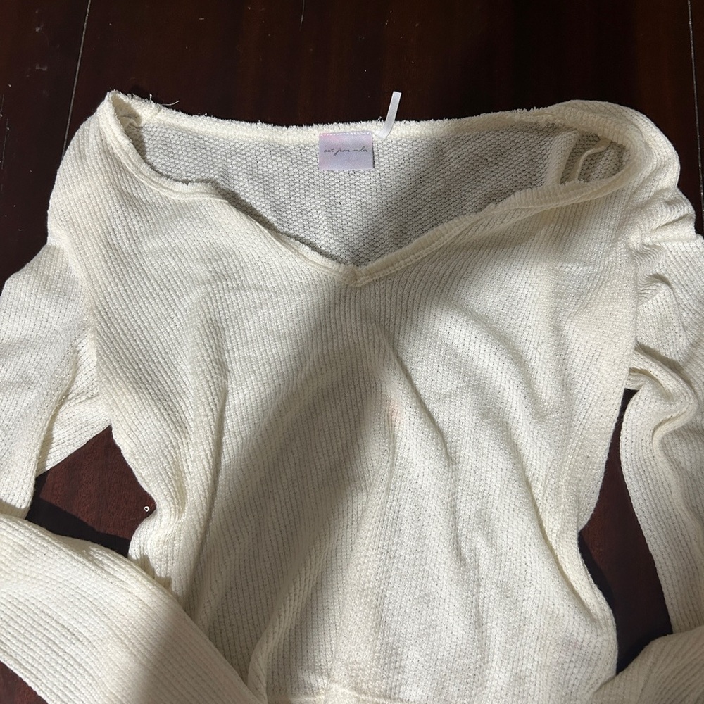 Urban Outfitters Cream V-Neck Sweater